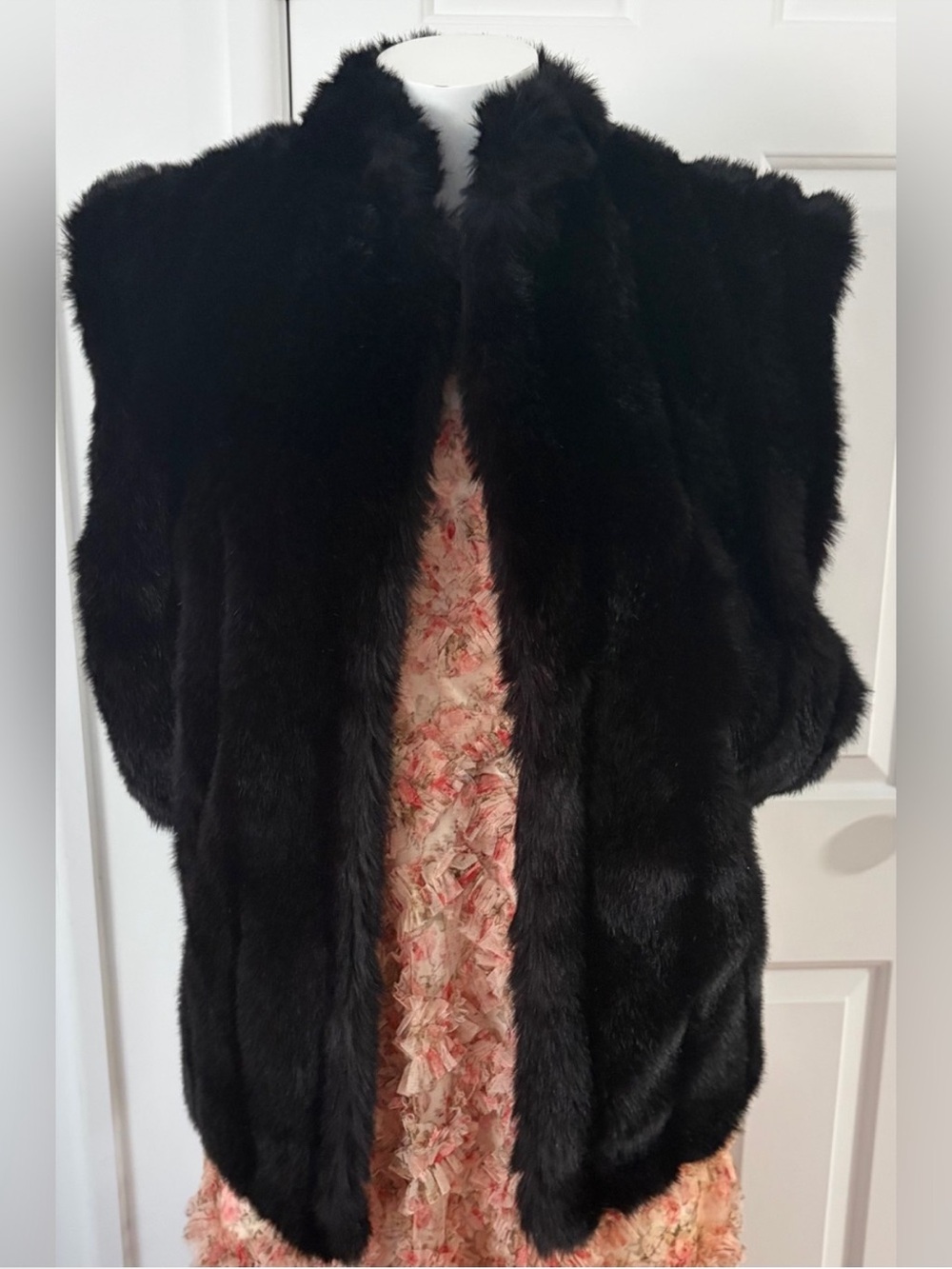 NWT. . Plush Black Faux Fur stylish vest.